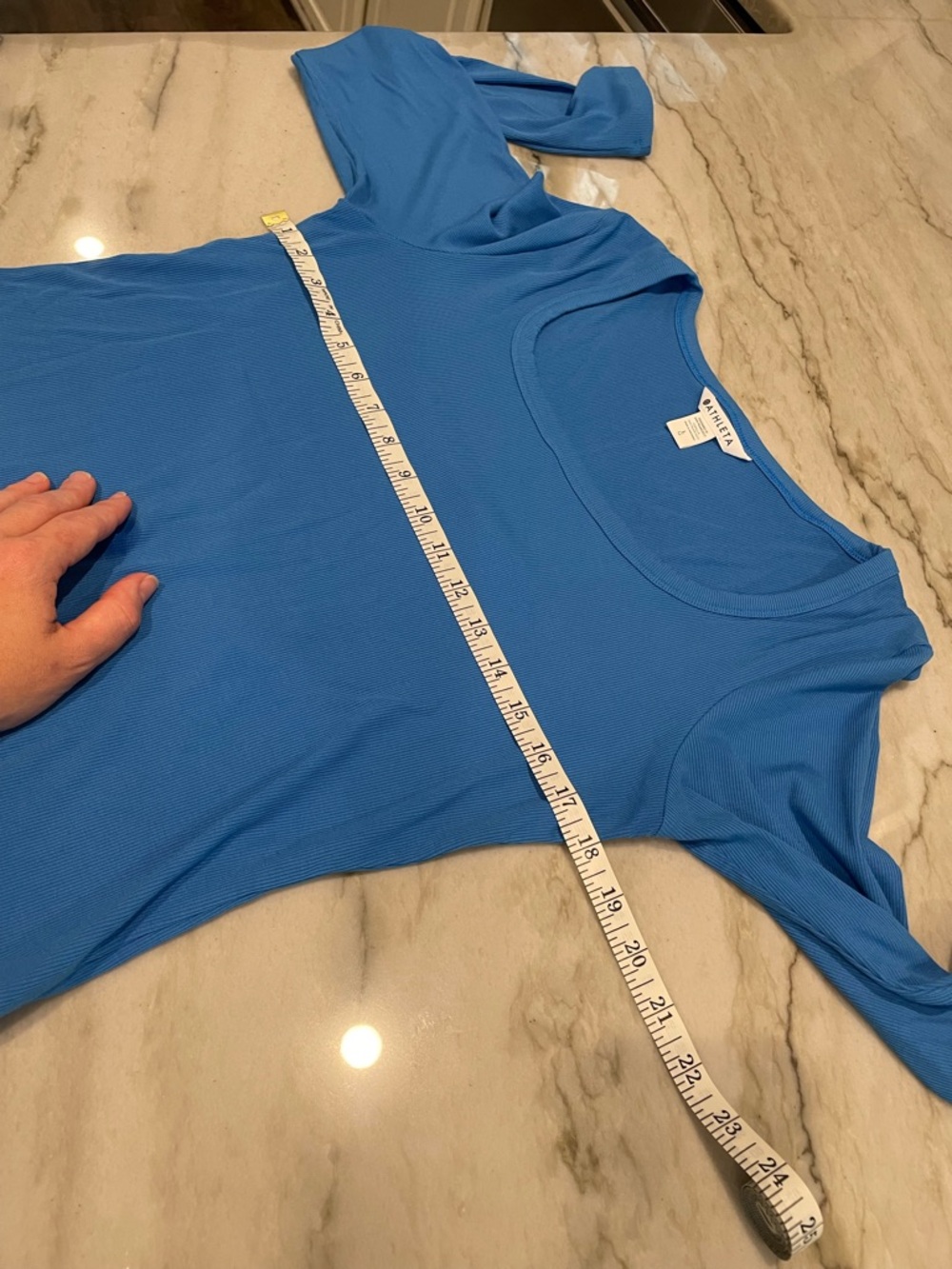 Athleta Signature Rib Square Neck Top Large in Ultramarine - Picture 3 of 5
